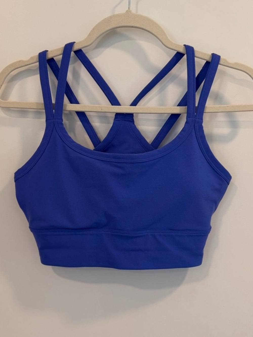 Fabletics Strappy Sports Bra in Blue | size Medium based on measurements